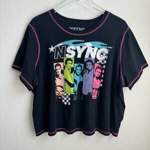 *NSYNC Crop Top Graphic Tee Shirt Black 2X